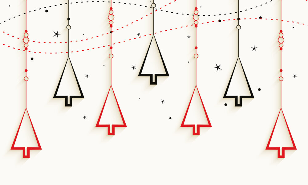 Girlande aus Tannenbäumen mit Sternen