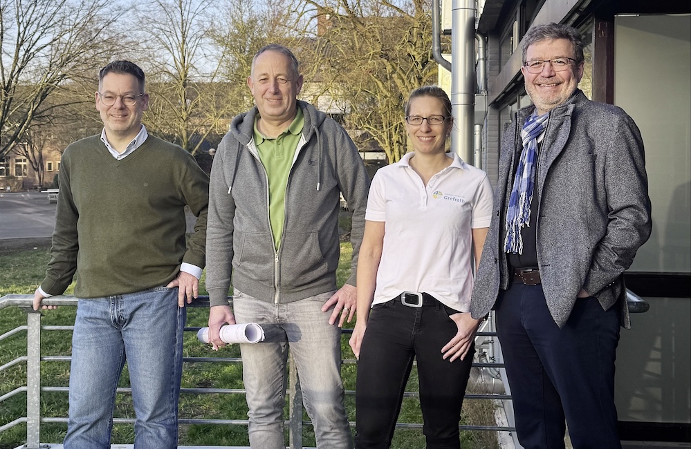 Das Team, das die neue Mehrzweckhalle plant und den Bau begleitet.