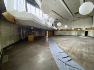 Blick in die Albert-Mooren-Halle während der Sanierung