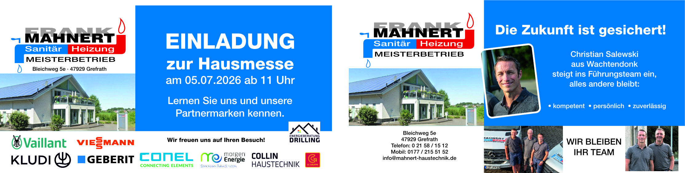 Ein Blick in die Zukunft von Heizung, Bad und Energie: Tag der offenen Tür und Hausmesse bei Mahnert Haustechnik am Sonntag, 5. Juli 2026 ab 11 Uhr